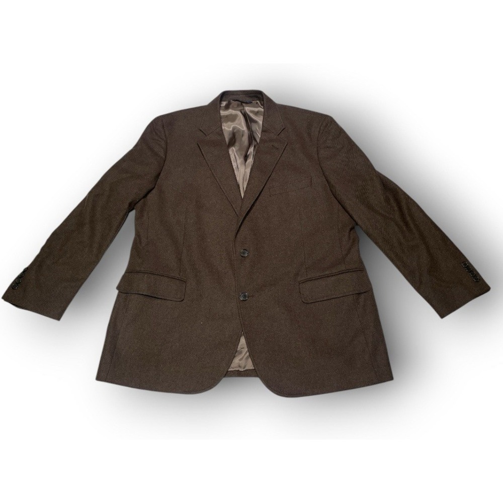 Brooks Brothers 1818 Madison Tweed Blazer 46R Brown Wool Cashmere Abraham Moon